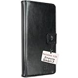 caseroxx Bookstyle Handytasche für Emporia SMART.ME7 / 7lite / 7mini in schwarz – Klapphülle mit Kreditkartenfächern, Magnetverschluss, Standfunktion und R&umschutz