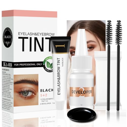 Lash & Brow Color Kit Black, Waterproof Brow and Lash Color Kit, Smudge-Resistant Color Lasts Up to...
