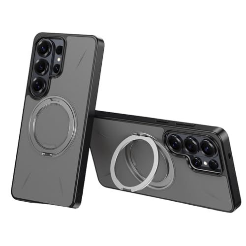 For Galaxy S24 Plus �p �P�[�X MagSafe�Ή� ��]�X�^���h �c�����Ή� ���U�[ �ϏՌ� �M�����N�V�[ S24 Plus �J�o�[ �}�O�Z�[�t�Ή� �����O �X�^���h�@�\ �}�O�l�b�g���� ������ �S�ʕی� �Ռ��z�� ����~�� �J�����ی�