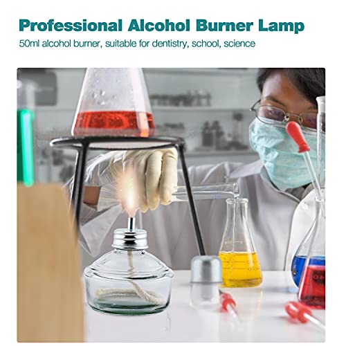 Faruijie JIUJINGDENGB Dental Alcohol Lamp Glass Alcohol Burner Lamp Bunsen Burner With Metal Cap Dental Lab Equipment Heating 150Ml thumb #1