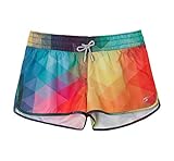 SURF CUZ Women's Prisma Board Short Quick Dry Fabric Women Swim Shorts for Beach Or Swim Multi Small