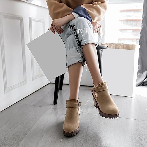 Chaussons élastiques beiges à talons blocs pour le bureau