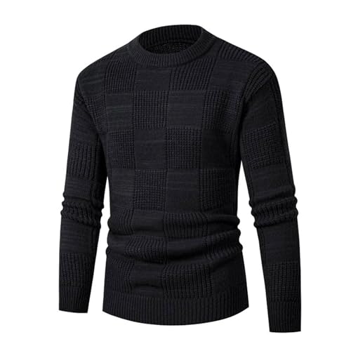 Men Sweater Round Neck Long Sleeve Sweater Casual Pullover Sweater Cable Knit Pullover Plus Size Warm Winter Outwear