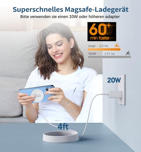 für MagSafe Ladegerät iPhone, Wireless Charger induktive ladestation für iPhone 18 Pro/18 Pro Max/Duo/Air/17/16/15/14/13/12 Serie… – Ansicht 2