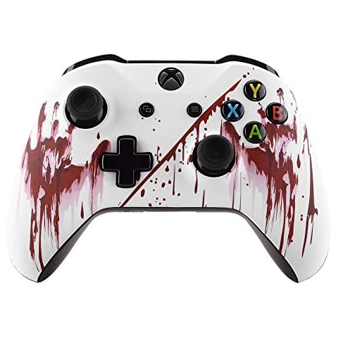 eXtremeRate Gehäuse für Xbox One X/S Controller,Gehäuse Hülle Schale Case Faceplate Zubehör Ersatzteile für Xbox One S/Xbox One X Controller Modell 1708(Blutige Hand) Cover