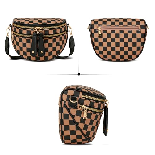 Image of KKXIU Crossbody Sling Bag for Women Trendy Fanny Pack Vegan Leather Chest Bag | Trendy