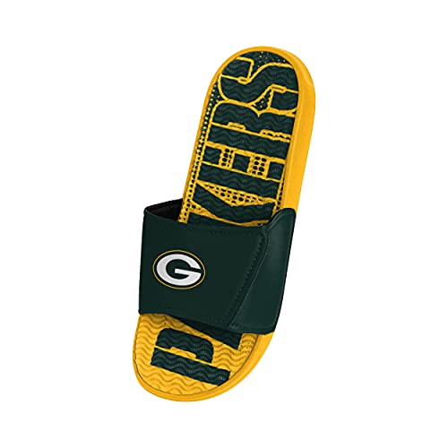 FOCO Green Bay Packers NFL Mens Gradient Wordmark Gel Slide - S3