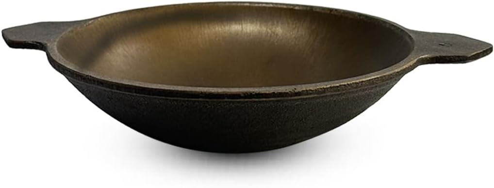 The Indus Valley Super Smooth Cast Iron Appam Pan/Appachatty/Chetty Pan/Appam Patra|22 Cm/8.7 Inch, 1.9Kg|Gas Compatible|Nonstick Pre-Seasoned Appam Pan, 100% Pure & Toxin-Free, Black