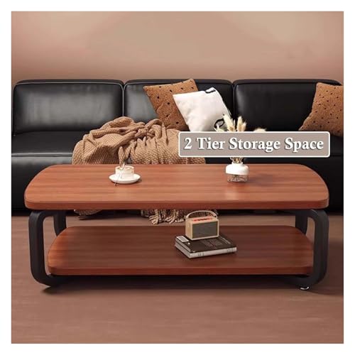 Table basse à 2 niveaux industrielle pour ranger et désencombrer le salon - 4