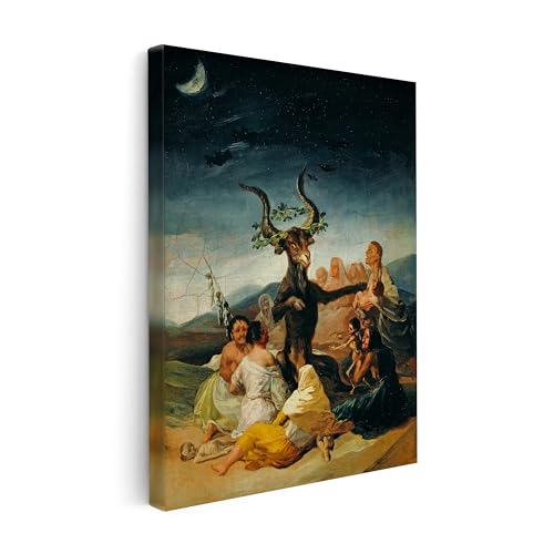 Image of Poster Master Francisco Goya Canvas - Retro Witches Sabbath Painting Print - Occult Art - Wicca Art - Gift for Men & Women - Gothic Decor for Living Room or Bedroom - Available in 8x10 to 30x40