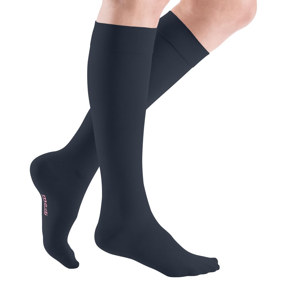 Medi mediven Elegance KKL 2 AD Medias por la rodilla cortas, sin borde adherente, encaje