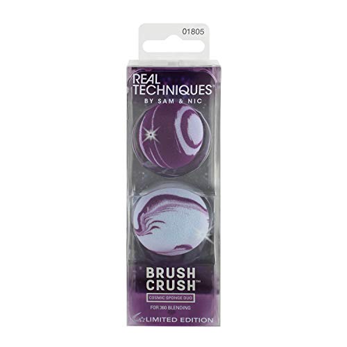 Real Techniques Brush Crush Makeup Sponge Blender, Cosimic Duo, Beauty Sponges, Ideal for 360 Blending, 2 Count