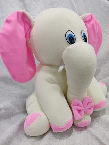 Image of PIKABOO Baby Elephant Soft Toy, Elephant Soft Toy for Kids, Toddlers - 25 cm (White)