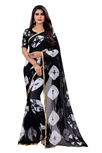 Image of JULEE Women's Chiffon Hand Printed Beutiful (70-30) Half-Half sarees blouse piece PRIME