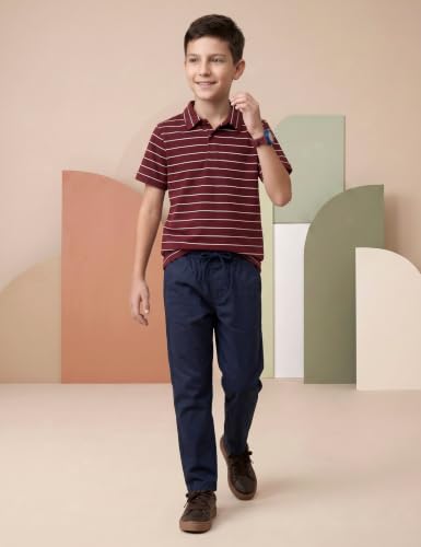 Image of Amazon Brand - Symbol Boys Soft Cotton Rich Jersey Striped Polo Shirt