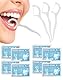 Zahnseide Stick 400 Stück 3X Zahnreinigung Zahnseide Dental Floss Sticks Zahnpflege 3in1 Zahnseide Zahnstocher Zungenschaber gegen schlechten Atem & zur Entfernung von Plaque/Speiseresten