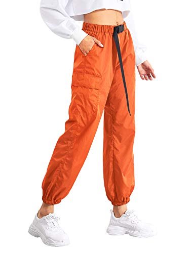 Floerns Women's Drawstring Pockets Casual Neon Joggers Baggy Cargo Pants3