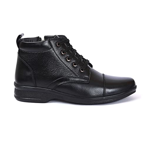 Image of Zoom Shoes High Ankle Genuine Leather Shoes For Men ZA-1165 | Super Comfortable Anti-slip Hiking Boots With Cushioned Insole