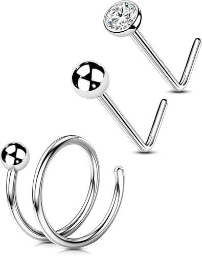 [OUFER Body Piercing] @O 3Zbg 316LXeXX`[ 20G L^ @sAX jp NosePiercings Stud Bar Jewellery