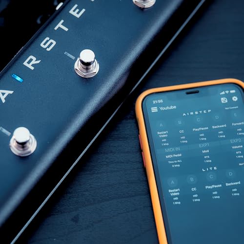 Miniatura 2 de Xsonic Airstep Lite Midi, Controlador Inalámbrico Hid Con 5 Interruptores De Pie,Compatible Con Daw Cubase, Ableton Live , Complemento Bias Fx, Neural Dsp , Youtube, Controlador De Manos Libres