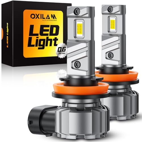 Image of OXILAM Brightest H11 Led Bulbs, 56,000LM H11 /H8 /H9 Lights, 11X Brighter with 12 CSP Chips 80W, Boost Epic Night Visibility, 60000Hrs Lifespan, 6500K Cool White Fog Bulb, Pack of 2
