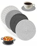 MenYiYDS Set di 4 Tovagliette Rotonde in Cotone Intrecciato,Sottopiatti Eleganti Lavabili ...