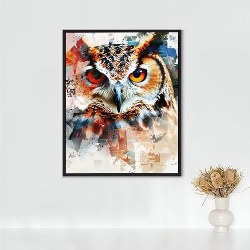 Broderie diamant aigle 80x110 cm : kit complet de peinture diamant adulte