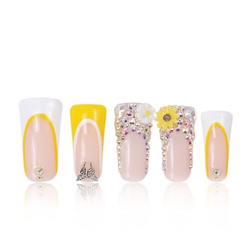 LOVFUL Press on Nails Sunflower | Handmade with Full Covered