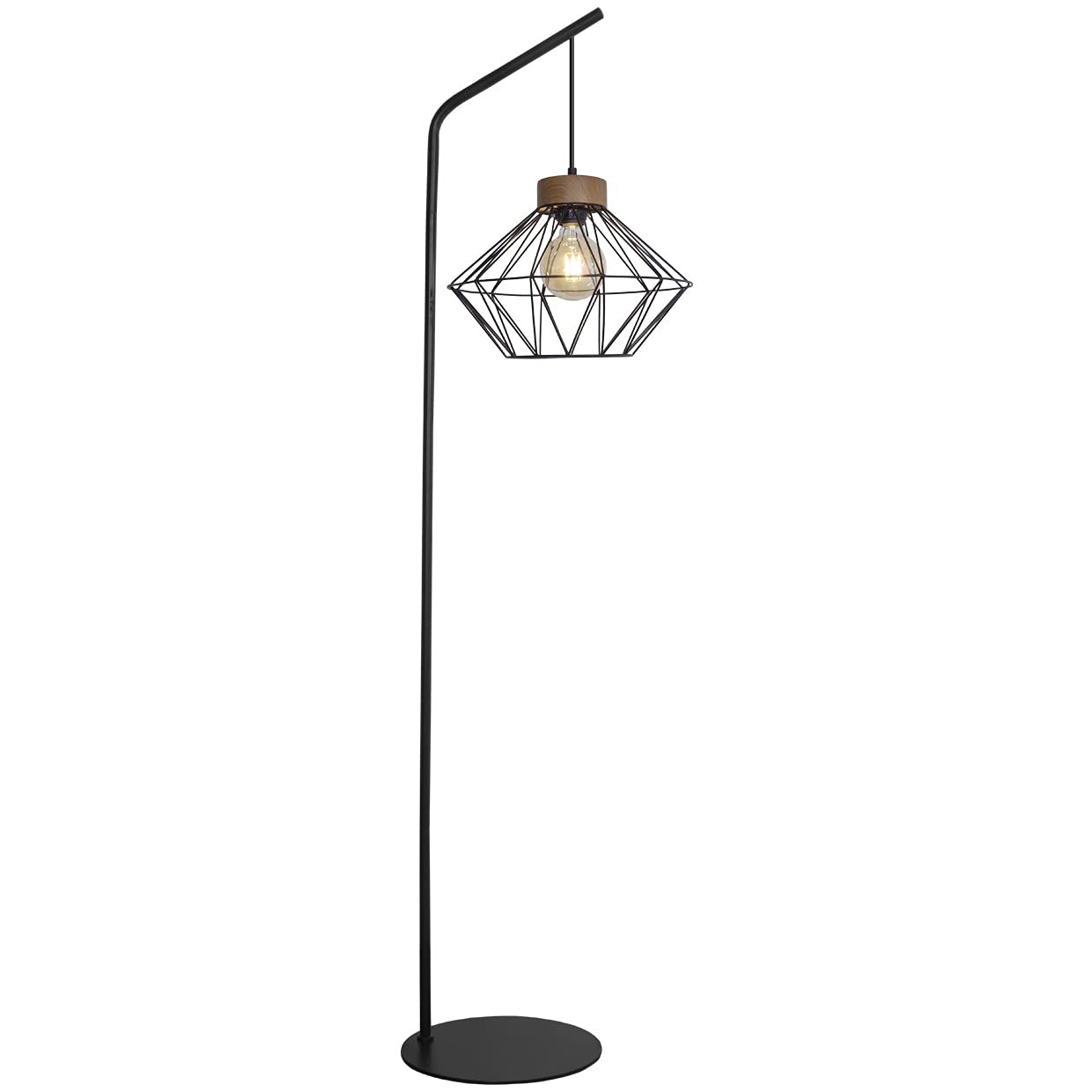 Pied Salon Antibes Noir - Bois 1 x 60 W E-27
