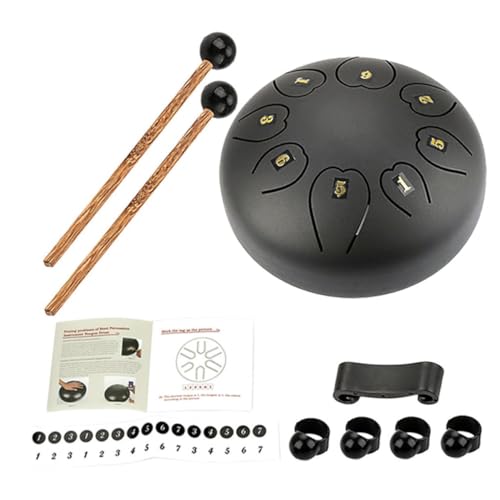 Tambor de lengua metálico negro portátil para principiantes miniatura 1