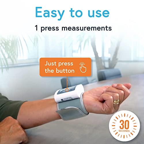 IPROVEN Blood Pressure Monitor Wrist for Home Use, Heart Rate Monitor & Large Blood Pressure Wrist Cuff, Large LCD Display, Colored AHA Indicator - Thumbnail 5