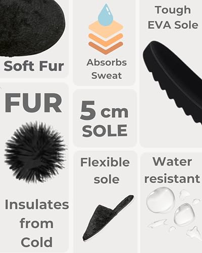 Image of Premium Fur Home Slippers For Women & Men For Winter Capet Slippers for Bedroom Indoor Carpet house slides