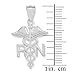 925 Sterling Silver Caduceus RN Charm Registered Nurse Pendant Necklace, 18
