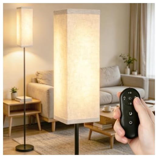 Floor Lamp for Bedroom Living Room Office with Remote Control Modern Living Room LED 4 Color Temperature & Stepless Dimmer, Standing Elegant Lamp 3000k-7000k