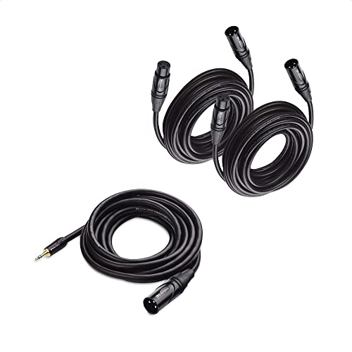 Cable Matters 2-Pack 20-Foot Premium Xlr To Xlr Microphone Cable & 1-Pack 10-Foot (1/8 Inch) 3.5Mm To Xlr Cable #TOP11