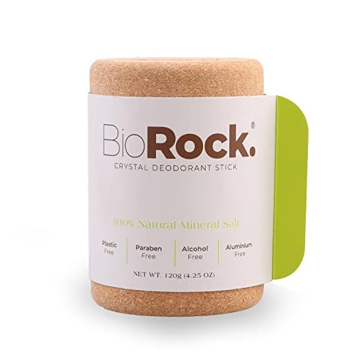 BioRock. Crystal Natural Deodorant Stone - Unscented Plastic and Aluminum Free Salt Deodorant Stick for Women & Men Eco-Friendly, Sustainable, Zero Waste 4.25 oz