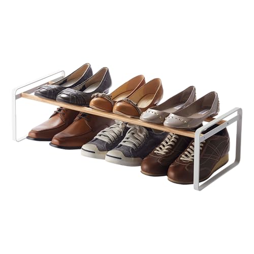 YAMAZAKI Home Plain Stackable Slim Shoe Rack, 7