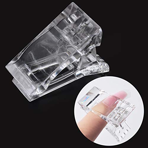 TCOTBE 10 Piece Nail Tips Clip, Plastic Transparent Finger Extension UV LED Builder,Poly Gel Quick Building Nail Tips Clip,Reusable Assitant Nail Clip Tool