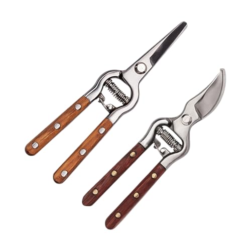 Sécateur De Jardinage,Sécateur à Lames Croisantes Robustes | 2 Sécateurs en Acier Inoxydable pour Jardinage Extérieur - Pour Maison Fleurs Branches Pelouse Extérieur Jardiniers