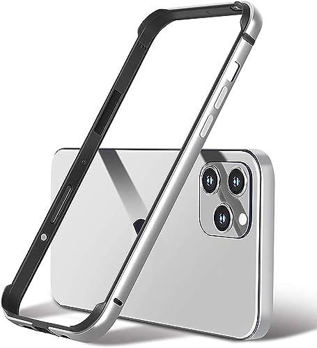 AOPNN New Aluminum Frame Metal Bumper Frame Slim Hard Case Cover for iPhone15Pro Metal Frame with Soft Inner Bumper Raised Edge Protection (Silver for iPhone15 Pro)