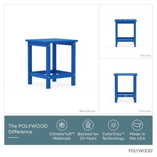 Image of POLYWOOD Long Island 18 inch Side Table, Pacific Blue
