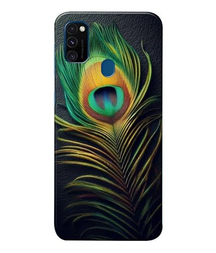 Image of Peacock Feather Mor Pankh Printed Hard Back Case Cover Compatible for Samsung Galaxy M21 / Samsung Galaxy M30S (Multicolor) - D1671