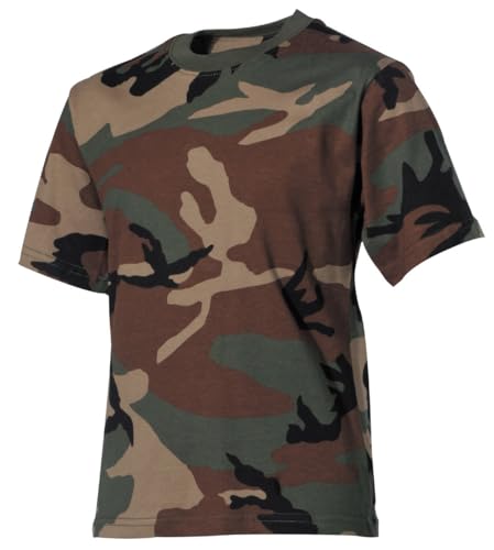MFH Niños Ejército Camuflaje Camiseta (Woodland/L (146/152))