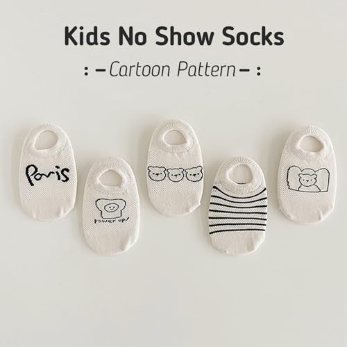 Girl Ankle Socks Cartoon Striped Letter Crew Breathable Spring Summer No Show Socks 5 Pairs3