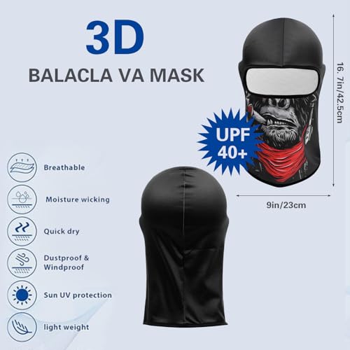 Image of Balaclava Mask 3D Print Full Face Mask Cooling Neck Gaiter Sun Protection Face Cover Mask Windproof Ski Mask