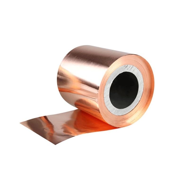 Folia z blachy miedzianej, Rolka blachy miedzianej o wymiarach 10 m x 30 mm, miedź T2 różnej grubości, do projektów typu „zrób to sam”(0.4mm)