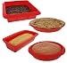 Produktbild FKB@ED Set Pfanne Backform 4 Sätze Nonstick Silikon Backformen Satz Mit Kreisförmigen Und Rechteckigen Platz Pfannen Es Gilt Für Torten-Kuchen Und Mehr Abmessungen: 25,4 cm 27.