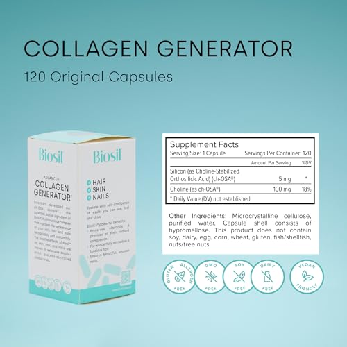 Biosil Collagen Generator - 120 Capsules - with Patented ch-OSA Complex - Generates & Protects Your Own Collagen - GMO Free - 60-Day Supply - Image 3