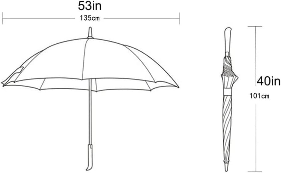 Windproof Umbrella Strong Umbrellas 53 Inch Windproof Reinforcement Stick Umbrella Push Cart Compatible Auto Open Double Canopy Umbrella Umbrellas for Rain (Color : Blue)