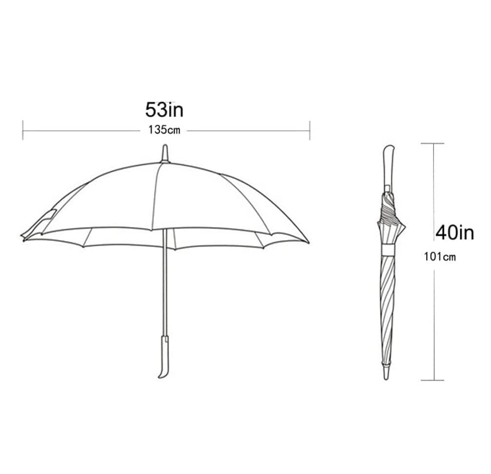 Parasol 53 -calowy Wiatrakowy Wózek Wzmacniający Wózek Na Pchanie Kompatybilny Auto Open Double Canopy Parasol Parasole Przeciwdeszczowe(Rot)